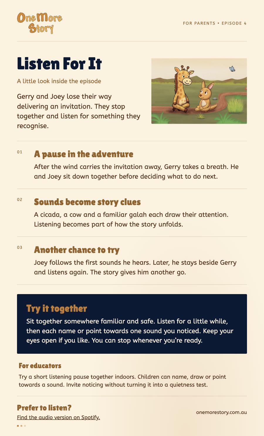 Illustrated companion for Listen For It