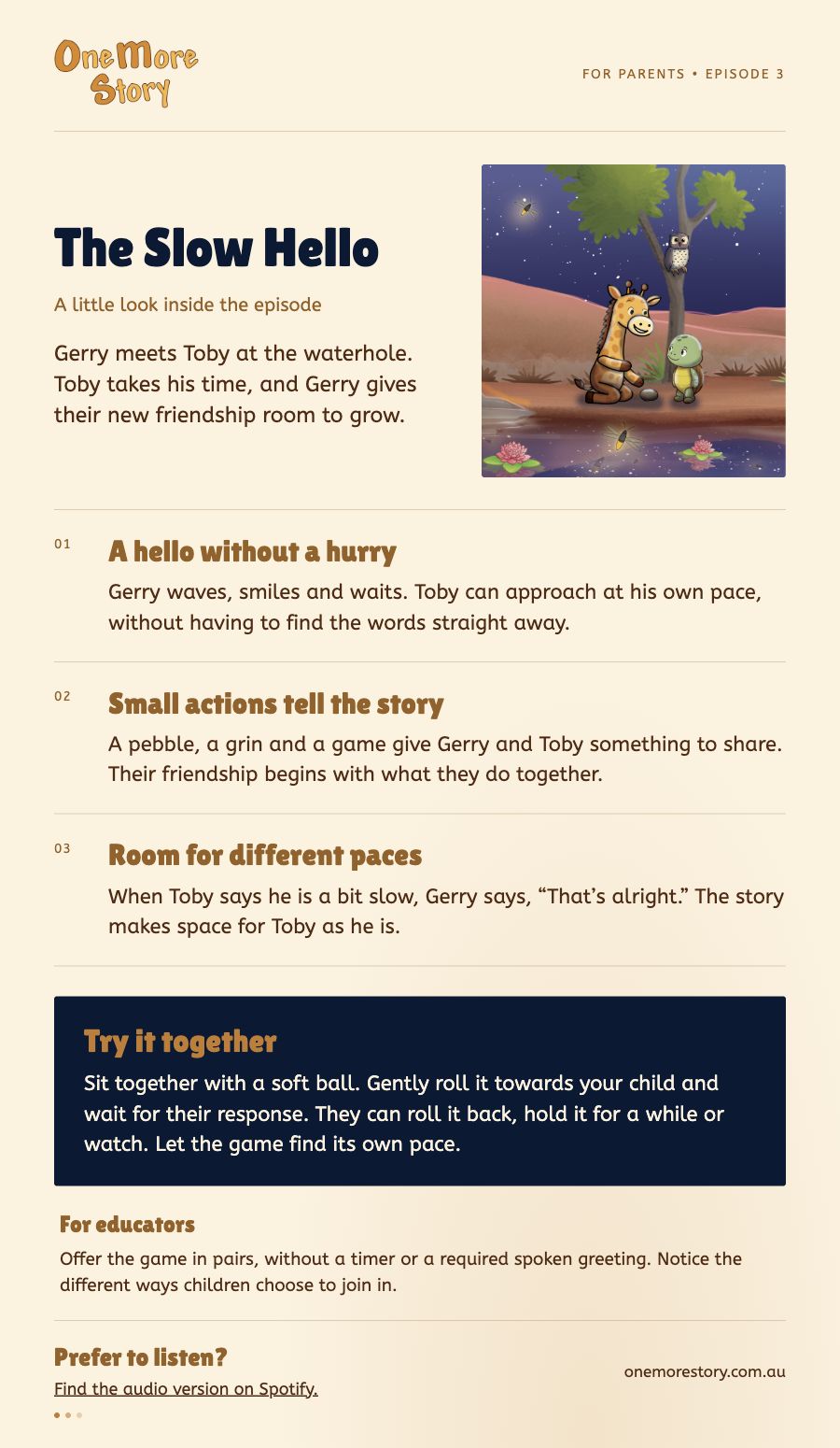 Illustrated companion for The Slow Hello