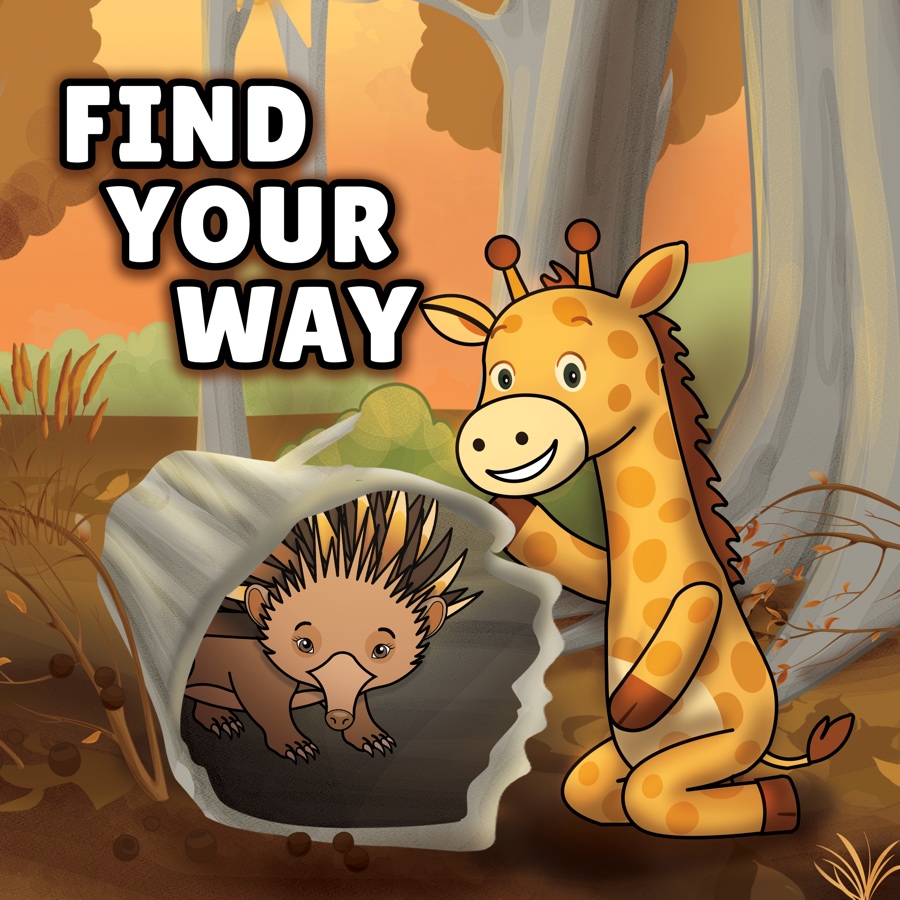 Find Your Way book cover with Gerry and Edna in the woodland