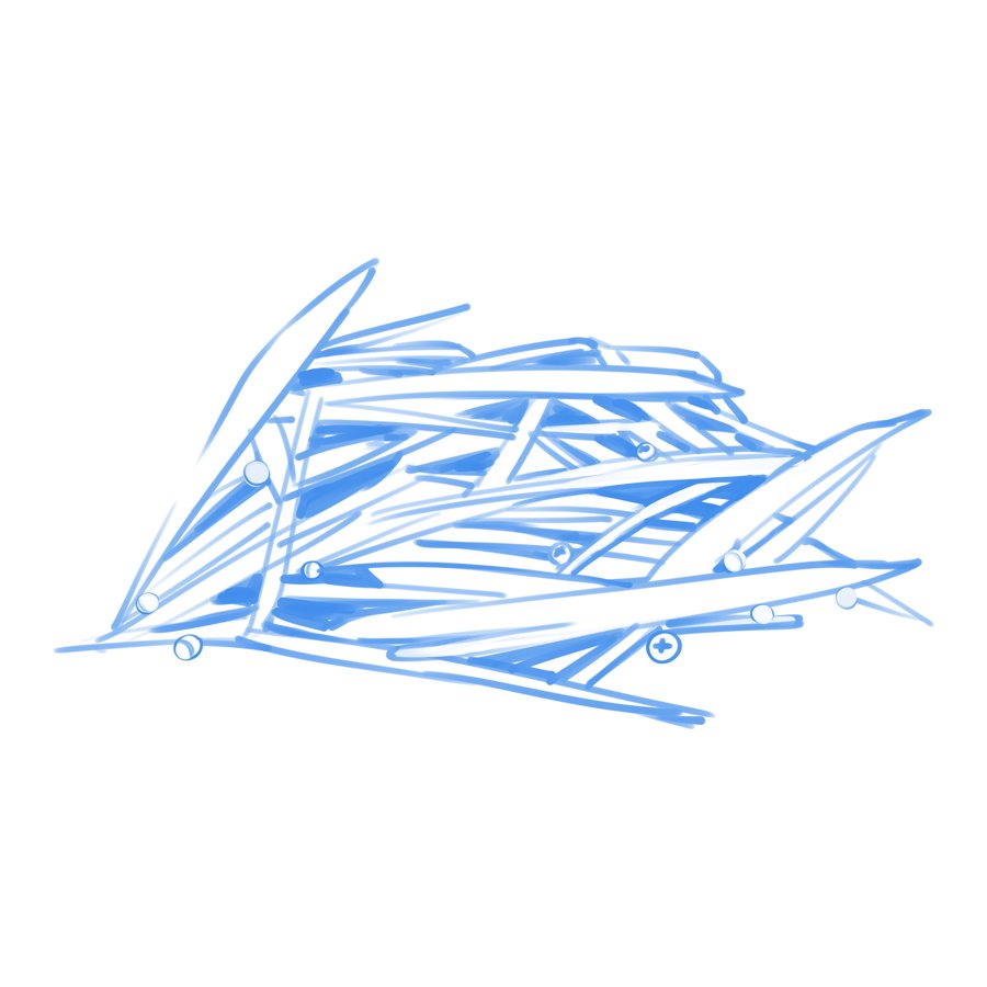 Pencil sketch of a loose cluster of water reeds