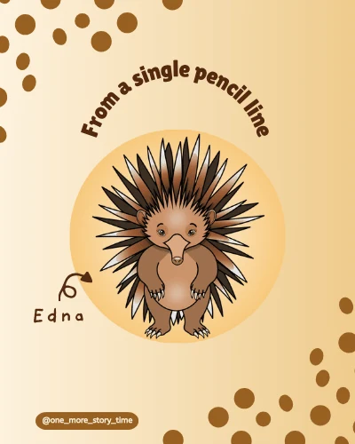 Edna the echidna, from a pencil sketch to a story character