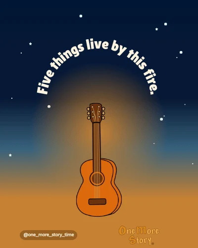 The guitar and familiar objects from the campfire story world