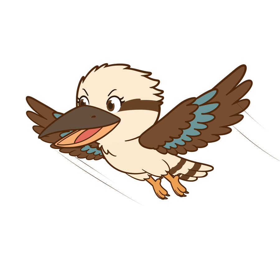 Kakky the kookaburra, colour study